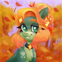 Size: 4096x4096 | Tagged: safe, artist:irinamar, imported from derpibooru, oc, oc only, earth pony, pony, autumn, leaves, solo, tree