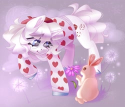 Size: 4096x3506 | Tagged: safe, artist:irinamar, imported from derpibooru, oc, oc only, pony, rabbit, unicorn, animal, flower, solo