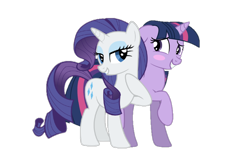 Size: 754x478 | Tagged: safe, artist:almostfictional, artist:pinkied, artist:wynsten, edit, edited edit, editor:enrique zx, imported from derpibooru, rarity, twilight sparkle, alicorn, pony, unicorn, background removed, cute, duo, duo female, edges removed, female, horn, implied lesbian, implied shipping, lesbian, mare, raribetes, rarilight, shipping, simple background, spanish, spanish description, translated in the comments, transparent background, twiabetes, twilight sparkle (alicorn), vector