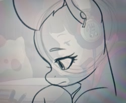 Size: 2048x1681 | Tagged: safe, artist:maren, imported from derpibooru, zipp storm, pegasus, pony, bust, doodle, earbuds, g5, lofi, lofi hip hop radio - beats to relax/study to, solo