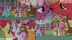 Size: 4400x2475 | Tagged: safe, edit, edited screencap, editor:quoterific, imported from derpibooru, screencap, apple bloom, big macintosh, cheerilee, cup cake, scootaloo, sweetie belle, earth pony, pegasus, pony, unicorn, hearts and hooves day (episode), cutie mark crusaders, female, filly, foal, male, mare, stallion