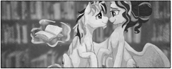 Size: 2500x1000 | Tagged: safe, artist:shaslan, imported from derpibooru, oc, oc only, alicorn, pegasus, pony, book