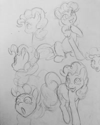 Size: 640x800 | Tagged: safe, artist:meow286, imported from derpibooru, pinkie pie, earth pony, monochrome, pencil drawing, sketch, traditional art