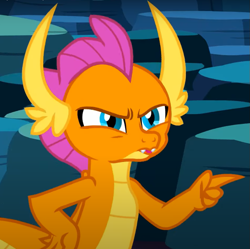 Size: 789x786 | Tagged: safe, imported from derpibooru, screencap, smolder, dragon, uprooted, angry, cropped, dragoness, female, hand on hip, pointing, solo