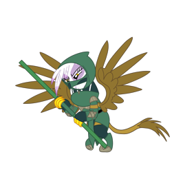 Size: 2100x2100 | Tagged: safe, artist:chanyhuman, imported from derpibooru, gilda, griffon, bow staff, flying, hood, jade (mortal kombat), mortal kombat, mortal kombat 11, ninja, simple background, solo, transparent background, vector