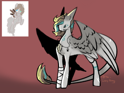 Size: 2048x1536 | Tagged: safe, artist:thelazyponyy, imported from derpibooru, oc, oc only, pegasus, pony, chest fluff, duo, leonine tail, pegasus oc, tail, wings