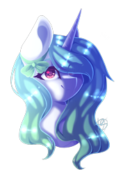 Size: 1000x1414 | Tagged: safe, artist:prettyshinegp, imported from derpibooru, oc, oc only, pony, unicorn, bow, bust, eye clipping through hair, hair bow, horn, simple background, solo, transparent background, unicorn oc