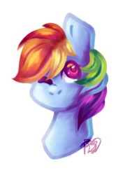 Size: 968x1216 | Tagged: safe, artist:prettyshinegp, imported from derpibooru, rainbow dash, pegasus, pony, bust, female, mare, one eye closed, signature, simple background, solo, transparent background, wink