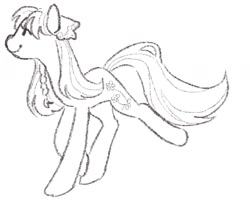 Size: 1504x1265 | Tagged: safe, artist:riceflowers_art, imported from derpibooru, oc, oc only, oc:chamomillie, earth pony, pony, female, mare, monochrome, simple background, solo, white background