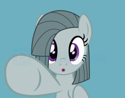 Size: 6500x5128 | Tagged: safe, artist:milkyboo898, imported from derpibooru, marble pie, earth pony, pony, :o, absurd resolution, blue background, female, mare, open mouth, simple background, solo