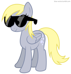 Size: 2857x2963 | Tagged: safe, artist:blue-vector, artist:derphed2, imported from derpibooru, derpy hooves, pegasus, pony, simple background, solo, sunglasses, vector, white background