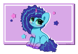 Size: 5059x3495 | Tagged: safe, artist:kittyrosie, imported from derpibooru, pony, unicorn, abstract background, cute, female, g5, horn, looking at you, mare, misty brightdawn, mistybetes, smiling, solo