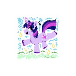 Size: 500x500 | Tagged: safe, artist:pink-pone, imported from derpibooru, twilight sparkle, pony, unicorn, extended trot pose, simple background, solo, unicorn twilight, white background