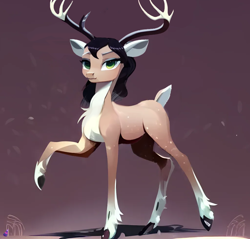 Size: 1024x978 | Tagged: safe, editor:paracompact, imported from derpibooru, oc, oc only, deer, reindeer, ai assisted, ai content, doe, female, generator:stable diffusion, solo