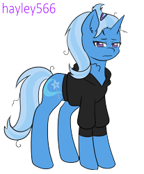 Size: 1714x2072 | Tagged: safe, artist:hayley566, imported from derpibooru, trixie, pony, unicorn, series:redemptiverse, alternate universe, clothes, hoodie, simple background, solo, tired, transparent background, vector