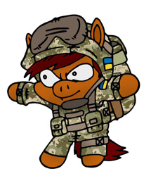 Size: 785x913 | Tagged: safe, artist:dinkythehorse, imported from derpibooru, oc, oc only, clothes, military uniform, simple background, soldier, solo, ukraine, ukraine flag, uniform, white background
