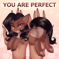 Size: 3000x3000 | Tagged: safe, artist:monstrum, imported from derpibooru, oc, oc only, earth pony, pony, butt, chest fluff, cute, dock, ear fluff, english, fluffy, hand, heart butt, heart mark, holding a pony, in goliath's palm, plot, size difference, solo, tail