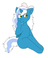 Size: 683x820 | Tagged: safe, artist:cute-little-star97, imported from derpibooru, oc, oc only, oc:fleurbelle, alicorn, pony, alicorn oc, bow, female, hair bow, horn, mare, simple background, sitting, solo, transparent background, wingding eyes, wings, yellow eyes