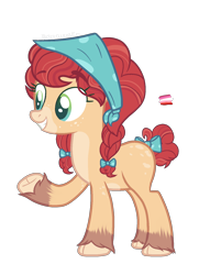 Size: 1208x1670 | Tagged: safe, artist:thatonefluffs, imported from derpibooru, apple bloom, earth pony, pony, base used, cutie mark crusaders, older, older apple bloom, redesign, simple background, solo, transparent background