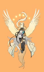 Size: 742x1200 | Tagged: safe, artist:qhsg3, imported from derpibooru, pegasus, pony, flying, solo, spread wings, wings