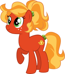 Size: 7292x8290 | Tagged: safe, artist:shootingstarsentry, imported from derpibooru, oc, oc:rosey cloverhoove, earth pony, pony, absurd resolution, base used, earth pony oc, female, freckles, g5, g5 oc, mare, offspring, parent:posey bloom, parent:sprout cloverleaf, raised hoof, simple background, solo, transparent background