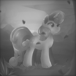 Size: 1280x1280 | Tagged: safe, artist:akissonyourpinky, imported from derpibooru, twinkleshine, pony, unicorn, female, grayscale, horn, mare, monochrome