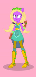 Size: 748x1556 | Tagged: safe, artist:dj-poltercat, imported from derpibooru, applejack, human, equestria girls, base used, clothes swap, crossover, crystal guardian, lindsey (luigi's mansion 3), luigi's mansion 3, pink background, simple background, solo