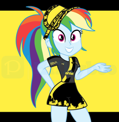 Size: 5000x5128 | Tagged: safe, artist:milkyboo898, imported from derpibooru, rainbow dash, human, equestria girls, female, football, peñarol, solo, sports