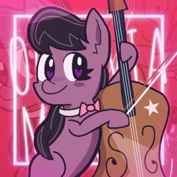 Size: 2048x2048 | Tagged: safe, artist:gobrosstar, imported from derpibooru, octavia melody, earth pony, pony, blushing, bow (instrument), bowtie, cello, cute, female, heart, heart eyes, looking at you, mare, musical instrument, smiling, solo, wingding eyes, zoom layer