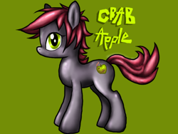 Size: 640x480 | Tagged: safe, artist:wingedwolf94, oc, oc only, oc:crab apple, earth pony, pony, braided tail, looking at you, pigtails, profile, simple background, solo