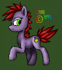 Size: 204x233 | Tagged: safe, artist:wingedwolf94, oc, oc only, oc:crab apple, earth pony, pony, female, freckles, iscribble, lidded eyes, looking back, mare, punk, simple background, solo