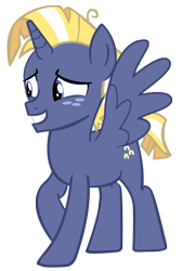 Size: 1002x1395 | Tagged: safe, artist:kyoshithebrony, imported from derpibooru, star tracker, alicorn, pony, alicornified, cute, grin, happy, male, race swap, simple background, smiling, solo, stallion, trackerbetes, transparent background