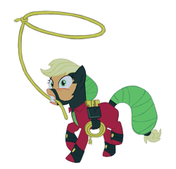 Size: 771x742 | Tagged: safe, artist:benpictures1, imported from derpibooru, applejack, mistress marevelous, earth pony, pony, power ponies (episode), cute, female, gritted teeth, inkscape, jackabetes, lasso, mare, paralyzed, power ponies, rope, shocked, simple background, solo, teeth, transparent background, vector