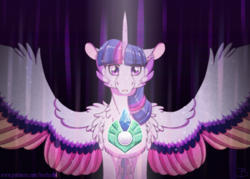 Size: 2000x1435 | Tagged: safe, artist:inuhoshi-to-darkpen, imported from derpibooru, twilight sparkle, alicorn, pony, spoiler:my little pony: make your mark chapter 2, cheek fluff, chest fluff, colored wings, ear fluff, female, horn, mare, my little pony: make your mark, my little pony: make your mark chapter 2, solo, spread wings, twilight sparkle (alicorn), wing fluff, wings