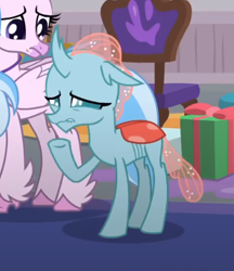 Size: 397x459 | Tagged: safe, imported from derpibooru, screencap, ocellus, silverstream, changedling, changeling, classical hippogriff, hippogriff, the hearth's warming club, cropped, cute, diaocelles, female, sad, sadorable, solo focus