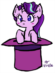 Size: 300x396 | Tagged: safe, artist:howlsinthedistance, imported from derpibooru, starlight glimmer, pony, unicorn, female, hat, simple background, solo, top hat, white background