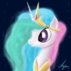 Size: 1500x1500 | Tagged: safe, artist:sameasusual, imported from derpibooru, princess celestia, alicorn, pony, bust, female, solo