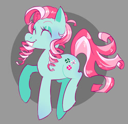 Size: 1339x1300 | Tagged: safe, artist:stevetwisp, imported from derpibooru, minty, earth pony, pony, commission, eyes closed, female, g3, mare, open mouth, open smile, smiling, solo