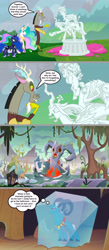 Size: 1280x2939 | Tagged: safe, artist:silverbuller, edit, edited screencap, imported from derpibooru, screencap, cozy glow, discord, grogar, lord tirek, princess celestia, princess luna, queen chrysalis, alicorn, centaur, changeling, changeling queen, draconequus, pegasus, pony, sheep, taur, the ending of the end, alternate ending, comic, dialogue, evil lair, female, filly, foal, frozen, grogar's lair, ice, ice cube, lair, legion of doom statue, male, mare, ram, real grogar, screencap comic, thought bubble