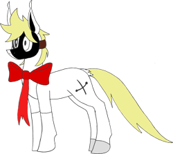 Size: 2592x2314 | Tagged: safe, artist:emc-blingds, imported from derpibooru, oc, oc only, earth pony, pony, bow, earth pony oc, mask, simple background, transparent background