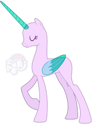 Size: 2596x3464 | Tagged: safe, artist:emperor-anri, imported from derpibooru, oc, oc only, alicorn, pony, alicorn oc, base, eyelashes, eyes closed, horn, raised hoof, simple background, solo, transparent background, wings