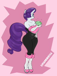 Size: 750x1000 | Tagged: safe, artist:lisandro256, imported from derpibooru, rarity, anthro, unicorn, breasts, busty rarity, chaos emerald, clothes, cosplay, costume, curvy, female, gem, hourglass figure, rouge the bat, solo, sonic the hedgehog (series)