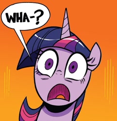 Size: 750x779 | Tagged: safe, artist:brendahickey, idw, imported from derpibooru, twilight sparkle, alicorn, pony, friends forever, spoiler:comic, spoiler:comicff25, dialogue, female, image macro, mare, meme, shocked, solo, surprised, twilight sparkle (alicorn)