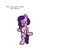 Size: 1725x1414 | Tagged: safe, artist:professorventurer, imported from derpibooru, part of a set, pipp petals, pegasus, pony, series:ask pippamena, battleblock theater, bipedal, buckle your pants, dancing, g5, pippamena, solo