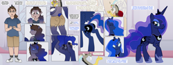 Size: 9000x3400 | Tagged: safe, artist:axiomtf, artist:lunchiepanda, imported from derpibooru, discord, princess luna, oc, oc:lenora, alicorn, human, pony, 3d glasses, art shift, ass, brainwashing, butt, canterlot castle, clothes, converse, crown, female, food, human oc, human to pony, hypnosis, jewelry, male to female, mare, mental shift, moonbutt, plot, popcorn, regalia, royalty, rule 63, shirt, shoes, shorts, show accurate, torn clothes, transformation, transformation sequence, transforming clothes, transgender transformation