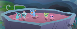 Size: 1386x538 | Tagged: safe, imported from derpibooru, screencap, axilla, carapace (g4), lumbar, ocellus, spiracle, changedling, changeling, nymph, the hearth's warming club, baby changeling, brother and sister, cropped, cute, diaocelles, family, father and child, father and daughter, father and son, female, fruit punch, male, mother and child, mother and daughter, mother and son, ocellus' family, siblings, sisters