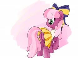 Size: 2732x2048 | Tagged: safe, artist:widelake, imported from derpibooru, cheerilee, earth pony, pony, butt, cheerileeder, cheerleader, clothes, female, flowerbutt, mare, plot, simple background, skirt, solo