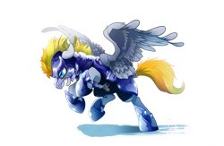 Size: 4000x2600 | Tagged: safe, artist:dormin-dim, imported from derpibooru, oc, oc only, oc:blaze (shadowbolt), pegasus, pony, armor, night guard, simple background, solo, transparent background