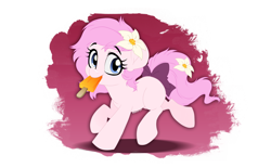 Size: 4000x2480 | Tagged: safe, artist:dormin-dim, imported from derpibooru, oc, oc only, earth pony, pony, flower, flower in hair, flower in tail, food, ice cream, simple background, solo, tail, transparent background