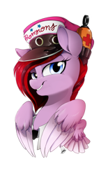 Size: 2480x4000 | Tagged: safe, artist:dormin-dim, imported from derpibooru, oc, oc only, oc:ashley oaklynn, pegasus, pony, hat, necktie, simple background, solo, team fortress 2, transparent background